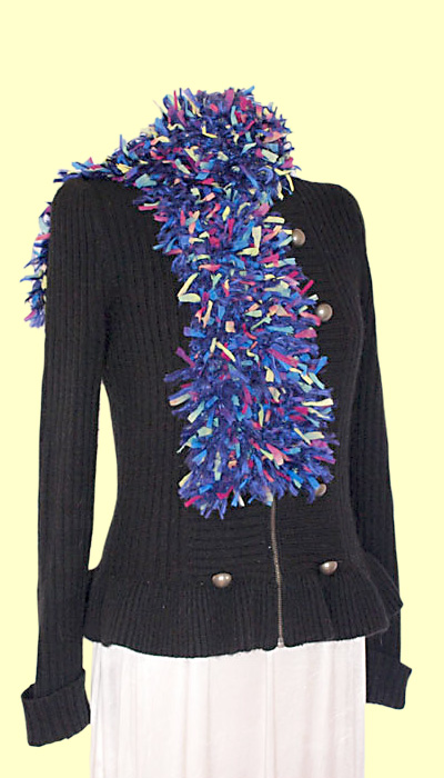 Blue Multi Ribbon Scarf