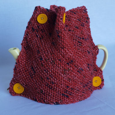 Hand knitted teapot cosy